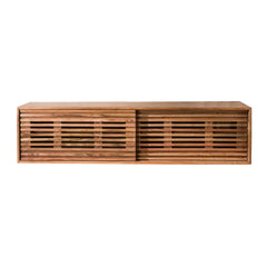 TV-meubel Zwevend 2 Deuren Slide - 150x40x37 cm - Naturel - Acacia