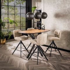Bartafel Organisch - 140x80x92 cm - Gerecycled Teakhout Fineer