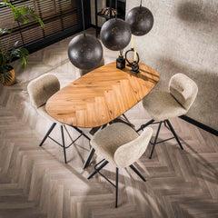 Bartafel Organisch - 140x80x92 cm - Gerecycled Teakhout Fineer