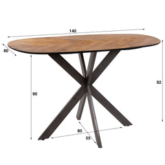 Bartafel Organisch - 140x80x92 cm - Gerecycled Teakhout Fineer