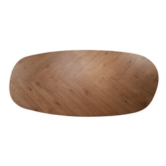 Eettafel Organisch - 215x105x77 cm - Fineer - Gerecycled Teakhout