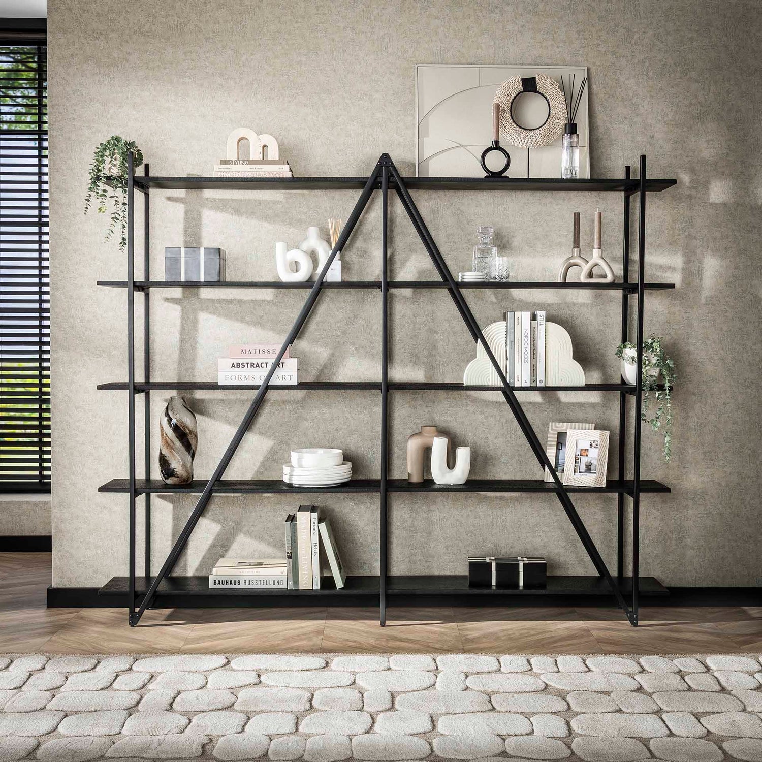 Wandrek 220cm XL 5 Laags Piega - 220x35x181 cm - Grijs