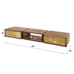 Kaptafel met 2 lampen Brass - 123x30x15 cm - Zandkleur - Mango