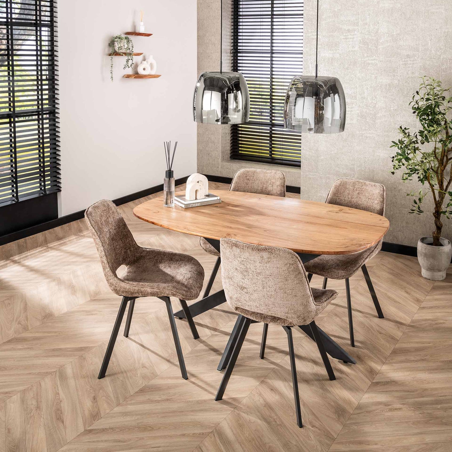 Eettafel Arhus Solid - 150x90x77 cm - Naturel - Acacia
