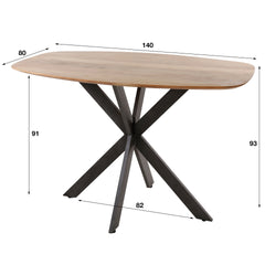 Bartafel Arhus Solid - 140x80x93 cm - Naturel - Acacia