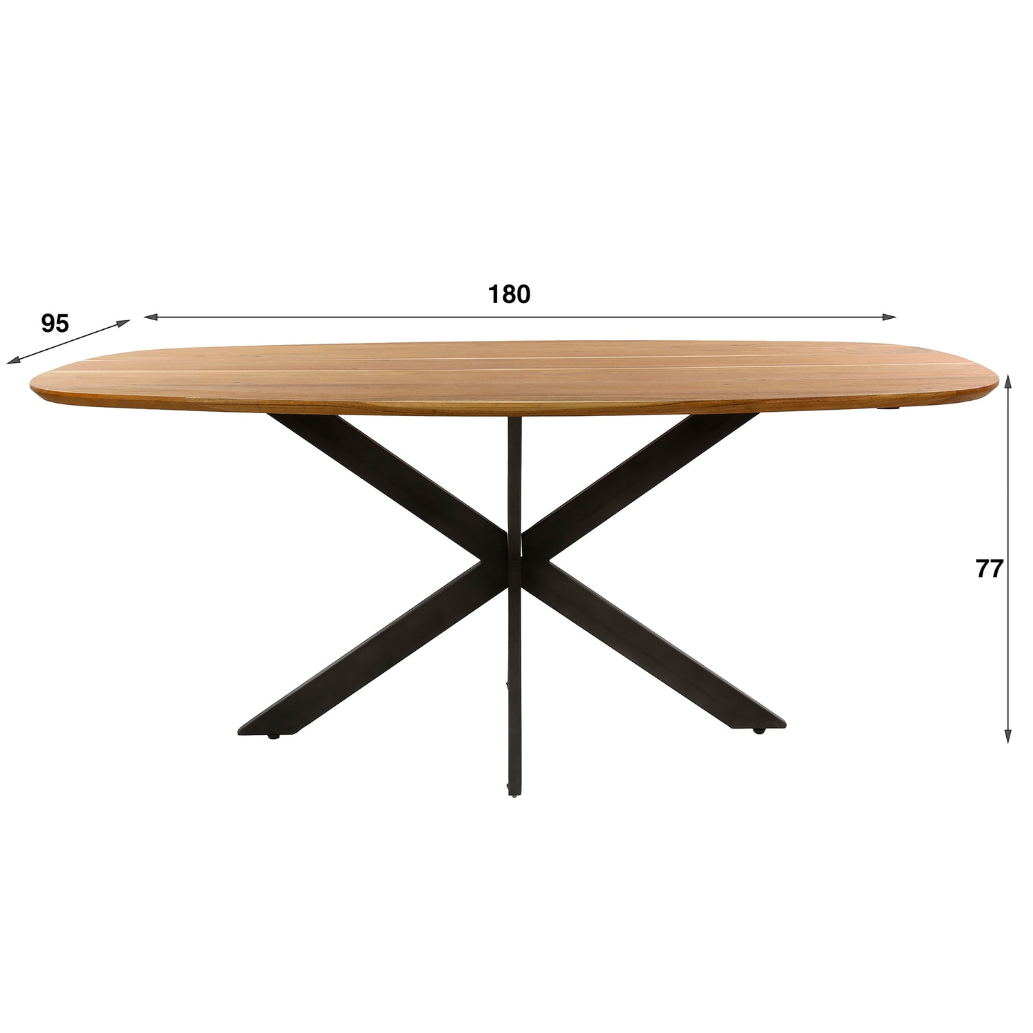 Eettafel Arhus Solid - 180x95x77 cm - Naturel - Acacia