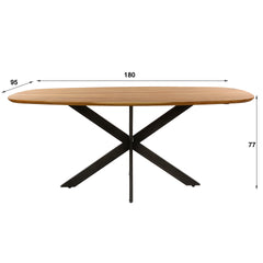 Eettafel Arhus Solid - 180x95x77 cm - Naturel - Acacia