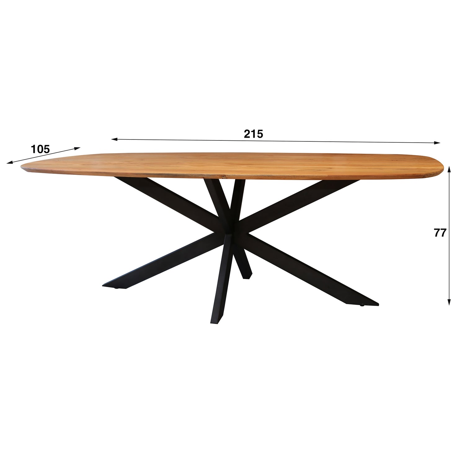 Eettafel Arhus Solid - 215x105x77 cm - Naturel - Acacia