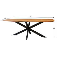 Eettafel Arhus Solid - 215x105x77 cm - Naturel - Acacia