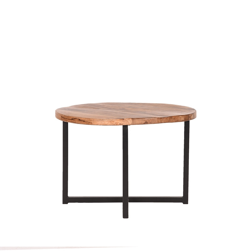 LABEL51 Bijzettafel Dex - Ruw - Mangohout - Rond - 60 cm