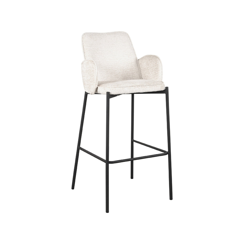 LABEL51 Barkruk Joni - Beige - Fluweel - Zithoogte 78 cm