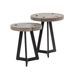 Bijzettafel Grey Mix - Set van 2 - 40x40x50 cm - Grijs