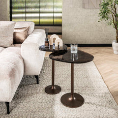 Bijzettafel Eclipse L - 38x33x60 cm - Antiek Koper