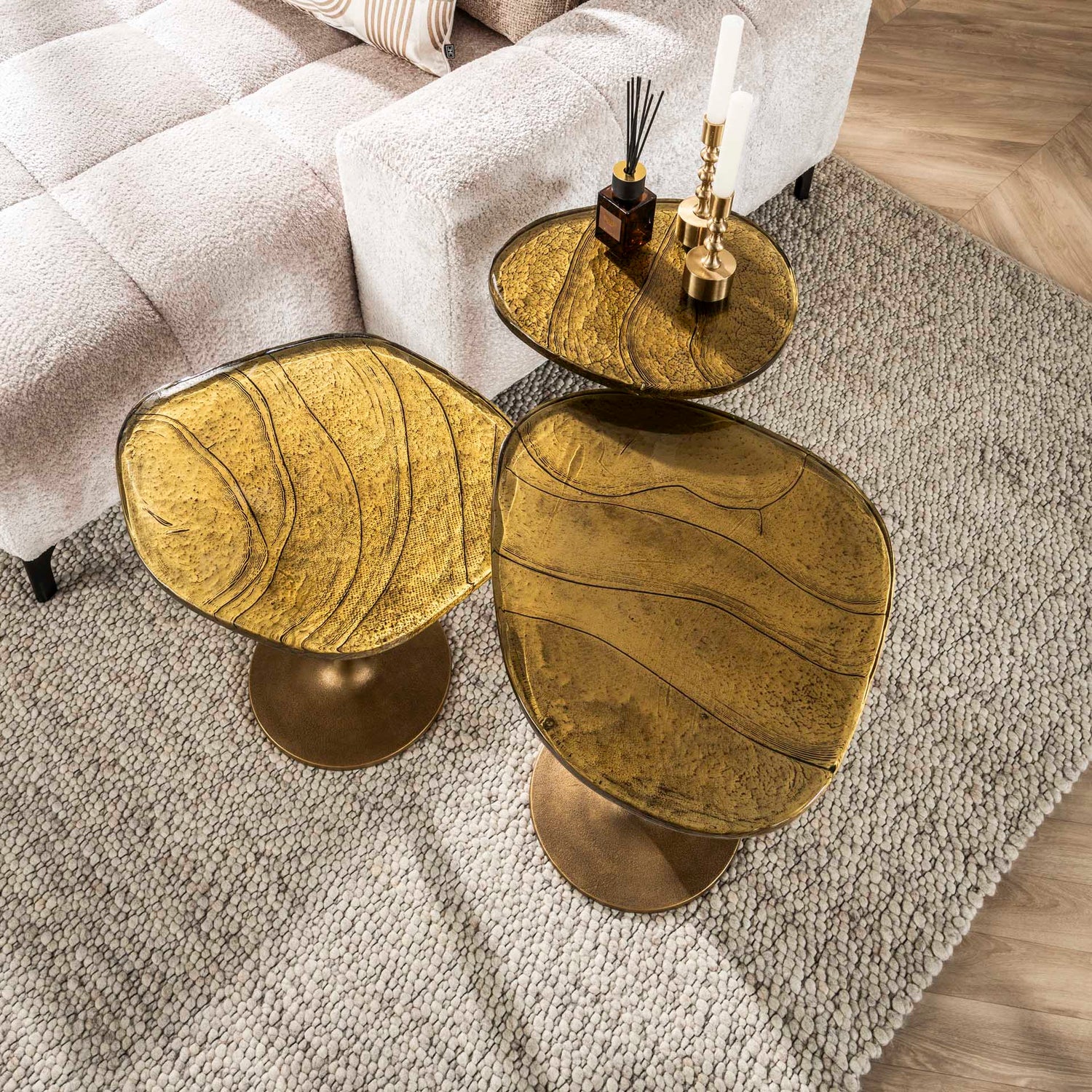 Bijzettafel Eclipse L - 38x33x60 cm - Antiek Goud