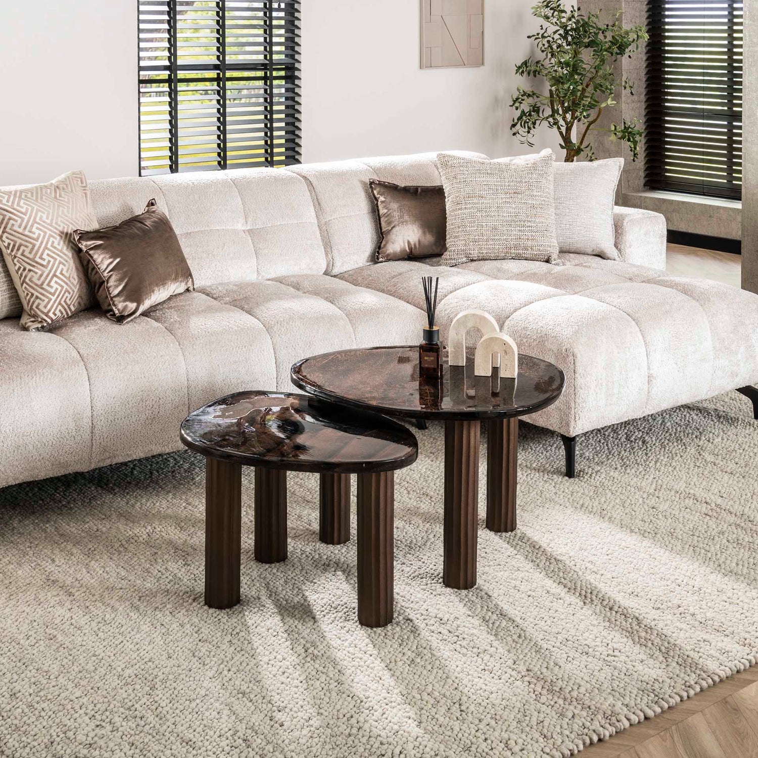 Salontafel Eclipse M - 62x45x40 cm - Antiek Koper