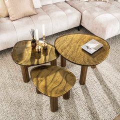 Salontafel Eclipse L - 70x59x45 cm - Antiek Goud
