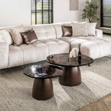 Salontafel Eclipse - Set van 2 - 80x70x40 cm - Antiek Koper