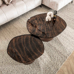 Salontafel Eclipse - Set van 2 - 80x70x40 cm - Antiek Koper