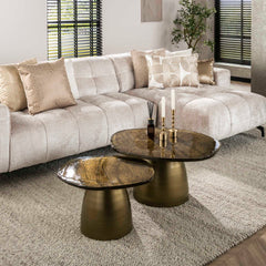 Salontafel Eclipse - Set van 2 - 80x70x40 cm - Antiek Goud