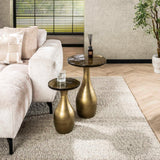 Bijzettafel Eclipse Druppel S - 30x30x45 cm - Antiek Goud