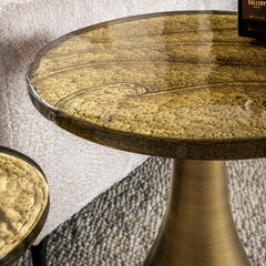 Bijzettafel Eclipse Druppel S - 30x30x45 cm - Antiek Goud