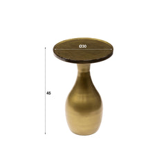 Bijzettafel Eclipse Druppel S - 30x30x45 cm - Antiek Goud