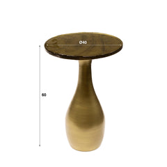 Bijzettafel Eclipse Druppel M - 40x40x60 cm - Antiek Goud