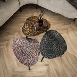Salontafel Driehoekige Patina Metal - Set van 3 - 60x48x43 cm - Koper, Brons & Zilver - Antiek