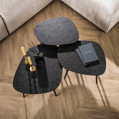 Salontafel Vierhoekige Metallic - Set van 3 - 62x51x36 cm - Grijs