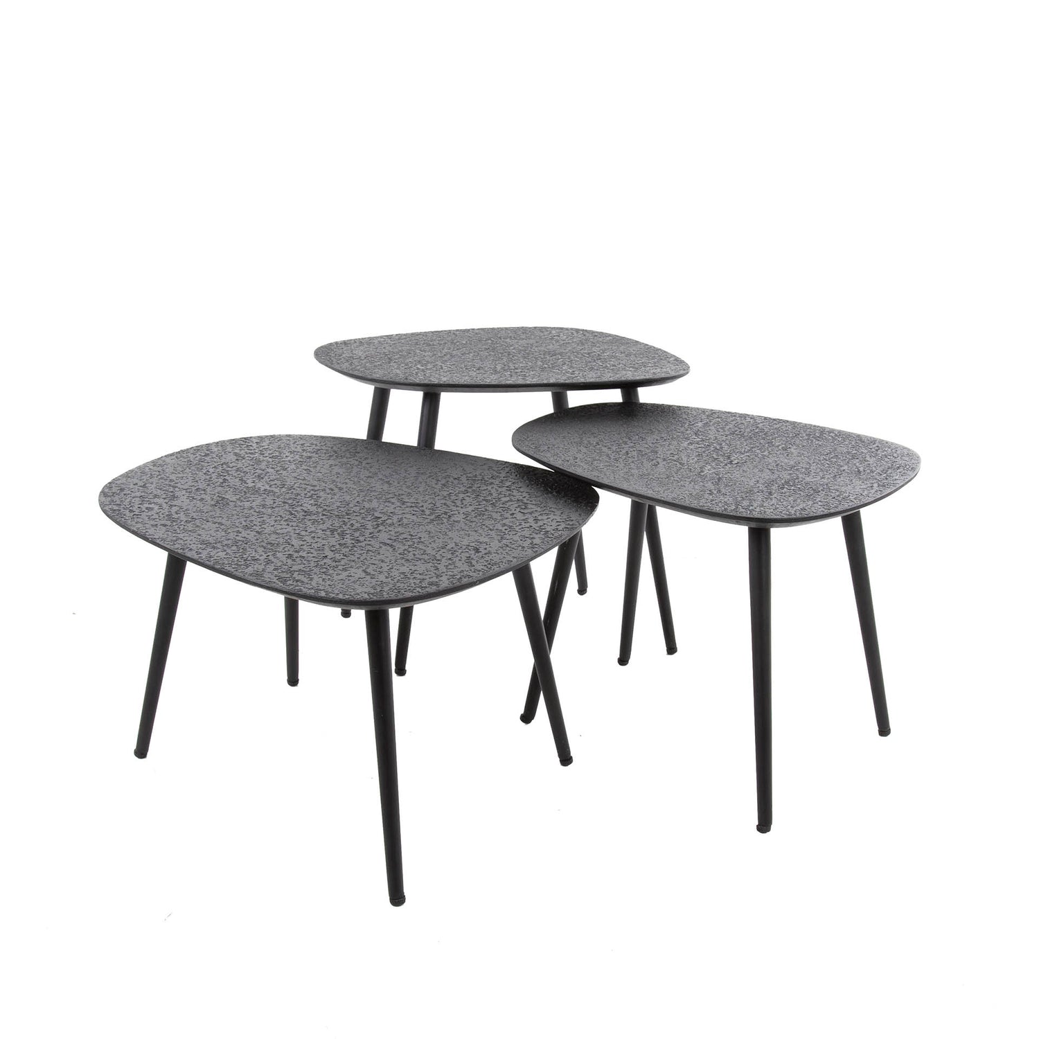 Salontafel Vierhoekige Metallic - Set van 3 - 62x51x36 cm - Grijs