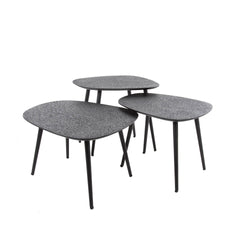 Salontafel Vierhoekige Metallic - Set van 3 - 62x51x36 cm - Grijs