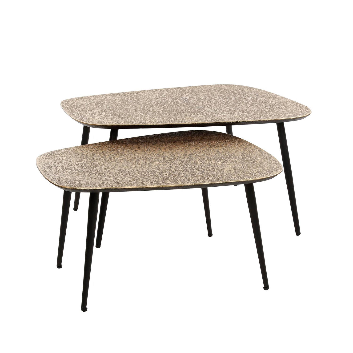 Salontafel XXL Metallic - Set van 2 - 80x70x42 cm - Brons Antiek