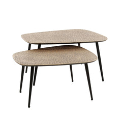 Salontafel XXL Metallic - Set van 2 - 80x70x42 cm - Brons Antiek