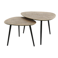 Salontafel Driehoekige Metallic - Set van 2 - 80x59x43 cm - Brons Antiek