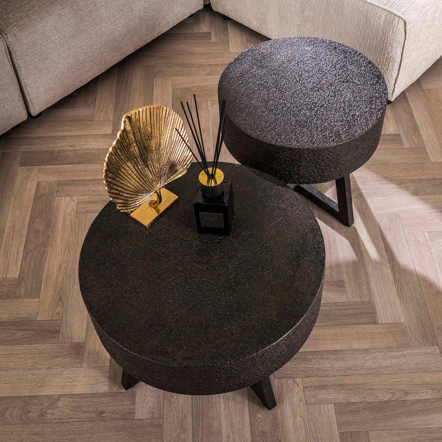 Salontafel D50 Bulky Ferro - 50x50x46 cm - Ferro Metallic