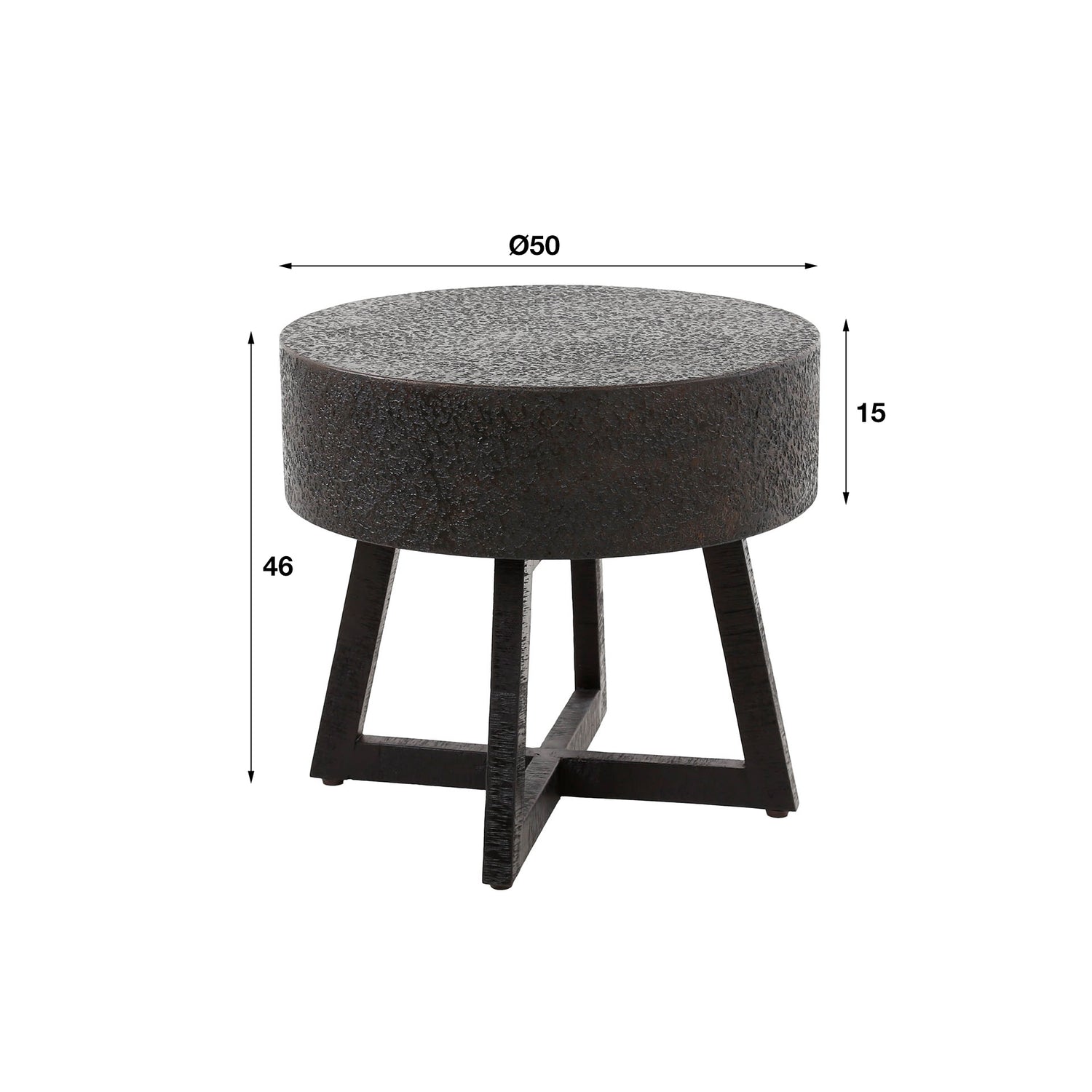 Salontafel D50 Bulky Ferro - 50x50x46 cm - Ferro Metallic