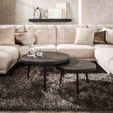 Salontafel Bulky Ferro - Set van 2 - 74x74x42 cm - Ferro Metallic
