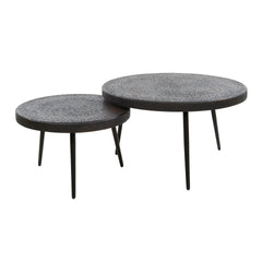 Salontafel Bulky Ferro - Set van 2 - 74x74x42 cm - Ferro Metallic