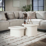 Salontafel Stone Organic - Set van 2 - 57x44x40 cm - Composiet - Marmer