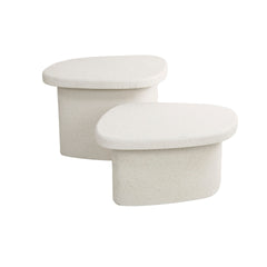 Salontafel Stone Organic - Set van 2 - 57x44x40 cm - Composiet - Marmer
