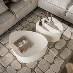 Salontafel Driehoekig Stone - Set van 2 - 60x81x30 cm - Marmer Composiet