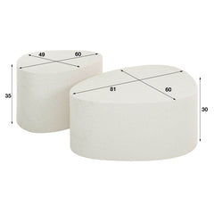 Salontafel Driehoekig Stone - Set van 2 - 60x81x30 cm - Marmer Composiet