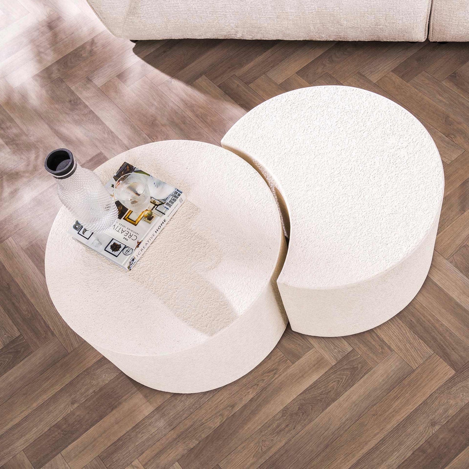 Salontafel Stone Moonset - Set van 2 - 60x60x35 cm - Marmer - Composiet