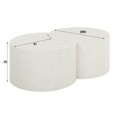 Salontafel Stone Moonset - Set van 2 - 60x60x35 cm - Marmer - Composiet
