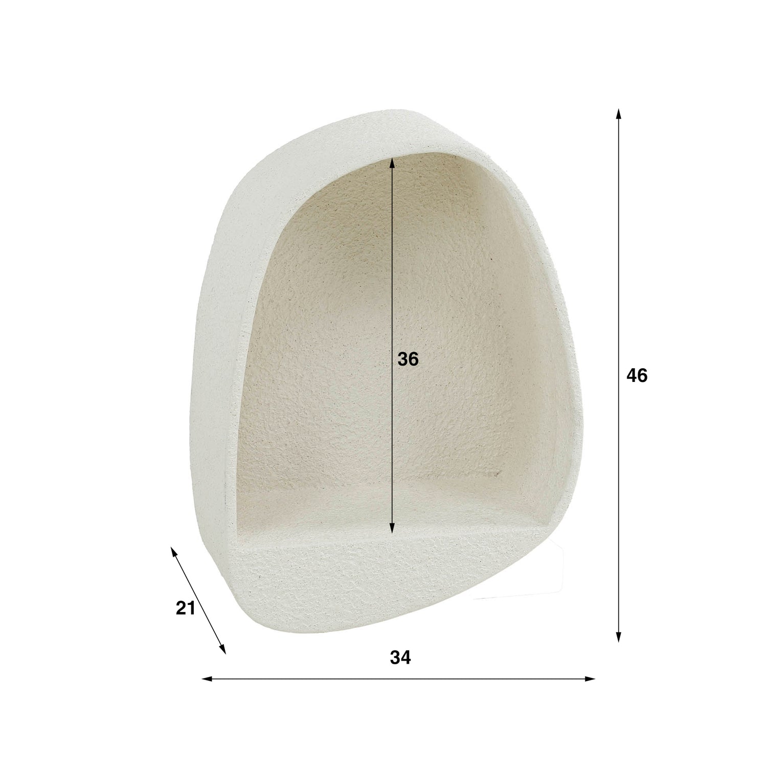 Wandschap Stone Druppel - 34x21x46 cm - Marmer - Composiet