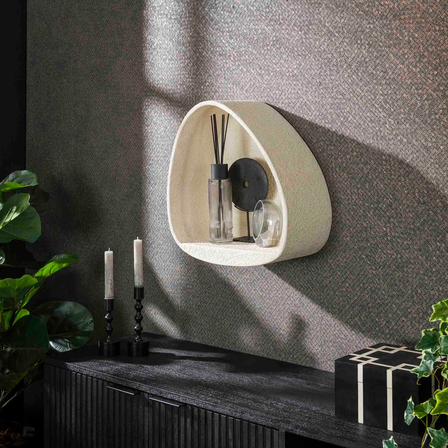 Wandschap Stone Driehoek - 42x21x44 cm - Marmer - Composiet