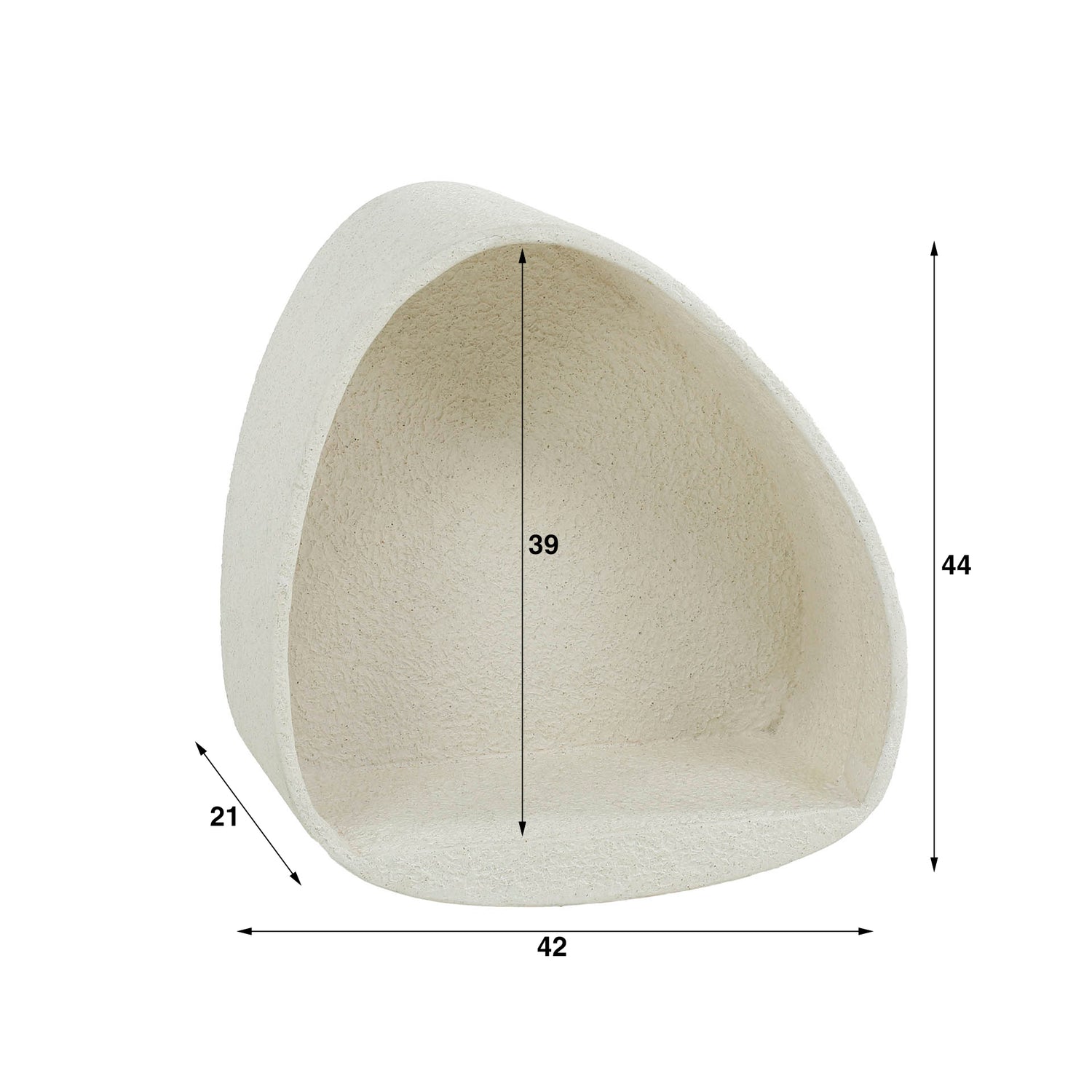 Wandschap Stone Driehoek - 42x21x44 cm - Marmer - Composiet
