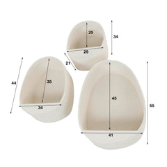 Wandschap Stone Druppel - Set van 3 - 41x21x55 cm - Marmer Composiet