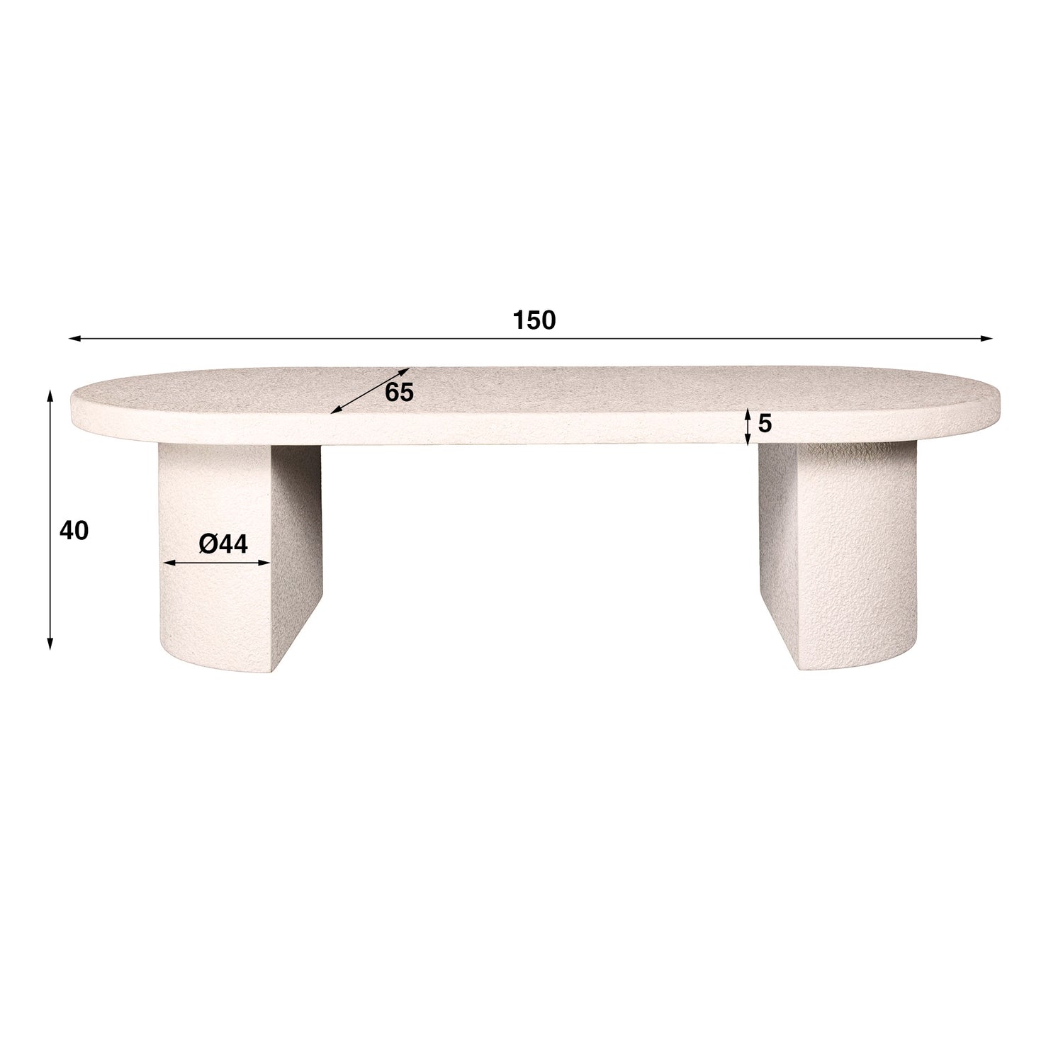 Salontafel 150 Arch Stone - 150x65x40 cm - Marmer - Composiet