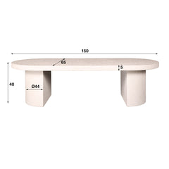 Salontafel 150 Arch Stone - 150x65x40 cm - Marmer - Composiet